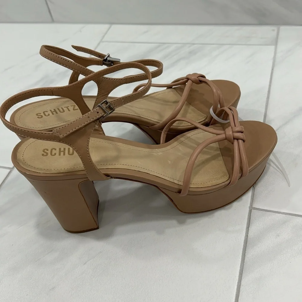 NEW! SCHUTZ True Beige Kelsie Platform Sandal - Size 10